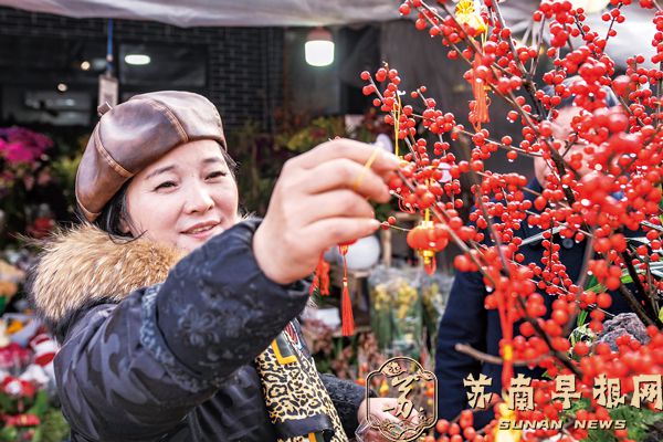 春节临近花市闹